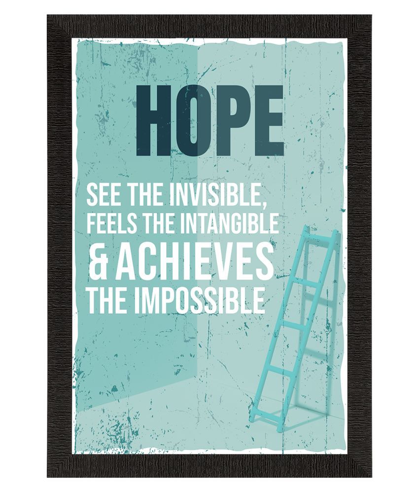     			eCraftIndia Blue & White Hope Motivational Quote Satin Matt Texture UV Wall Art