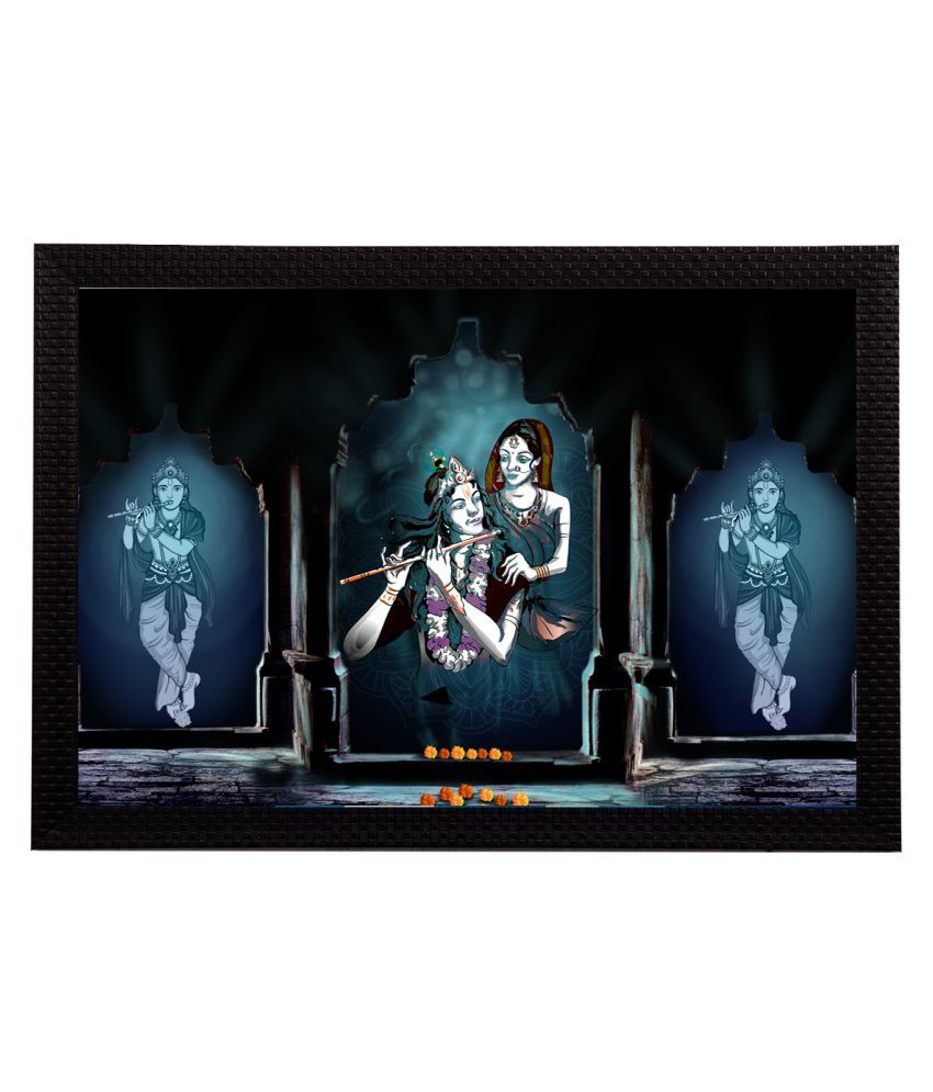     			eCraftIndia Lord Krishna Satin Matt Texture UV Art Painting