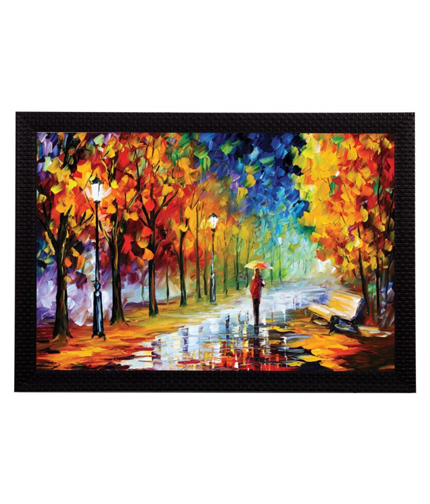     			eCraftIndia Multicoloured Rain View UV Wall Art