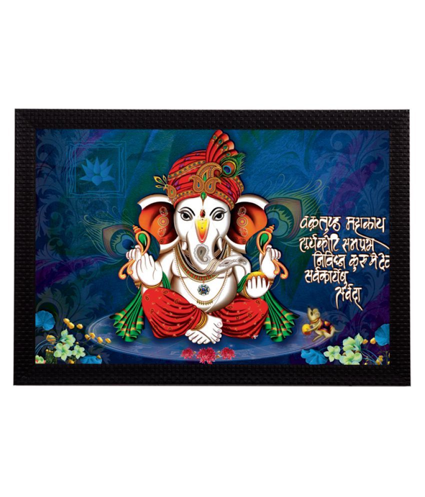     			eCraftIndia Lord Ganesha Satin Matt Texture UV Art Painting