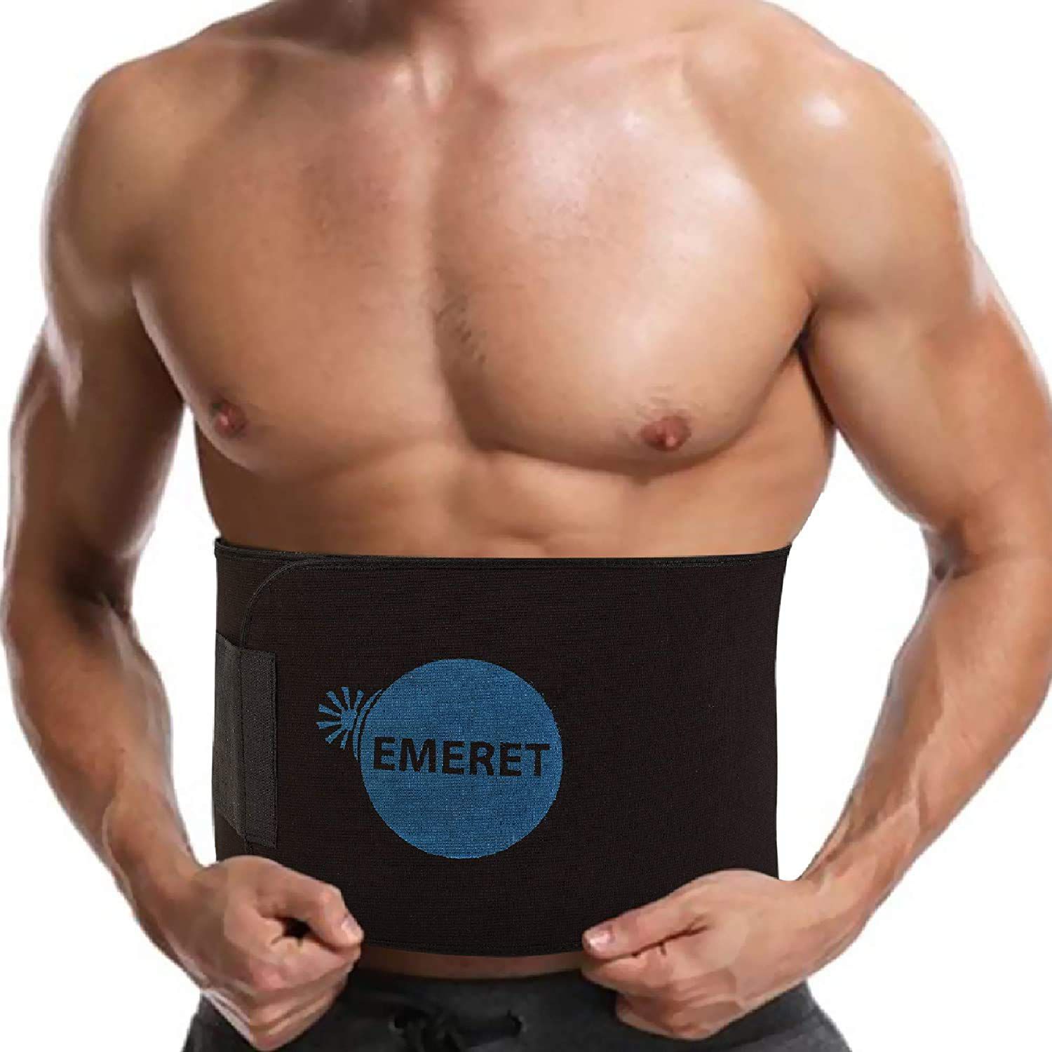     			Emeret Premium Waist Trimmer Belt for Men & Women Swea.t Sauna for Faster Water Loss Workout Slimming Body Shaper Sauna Exercise
