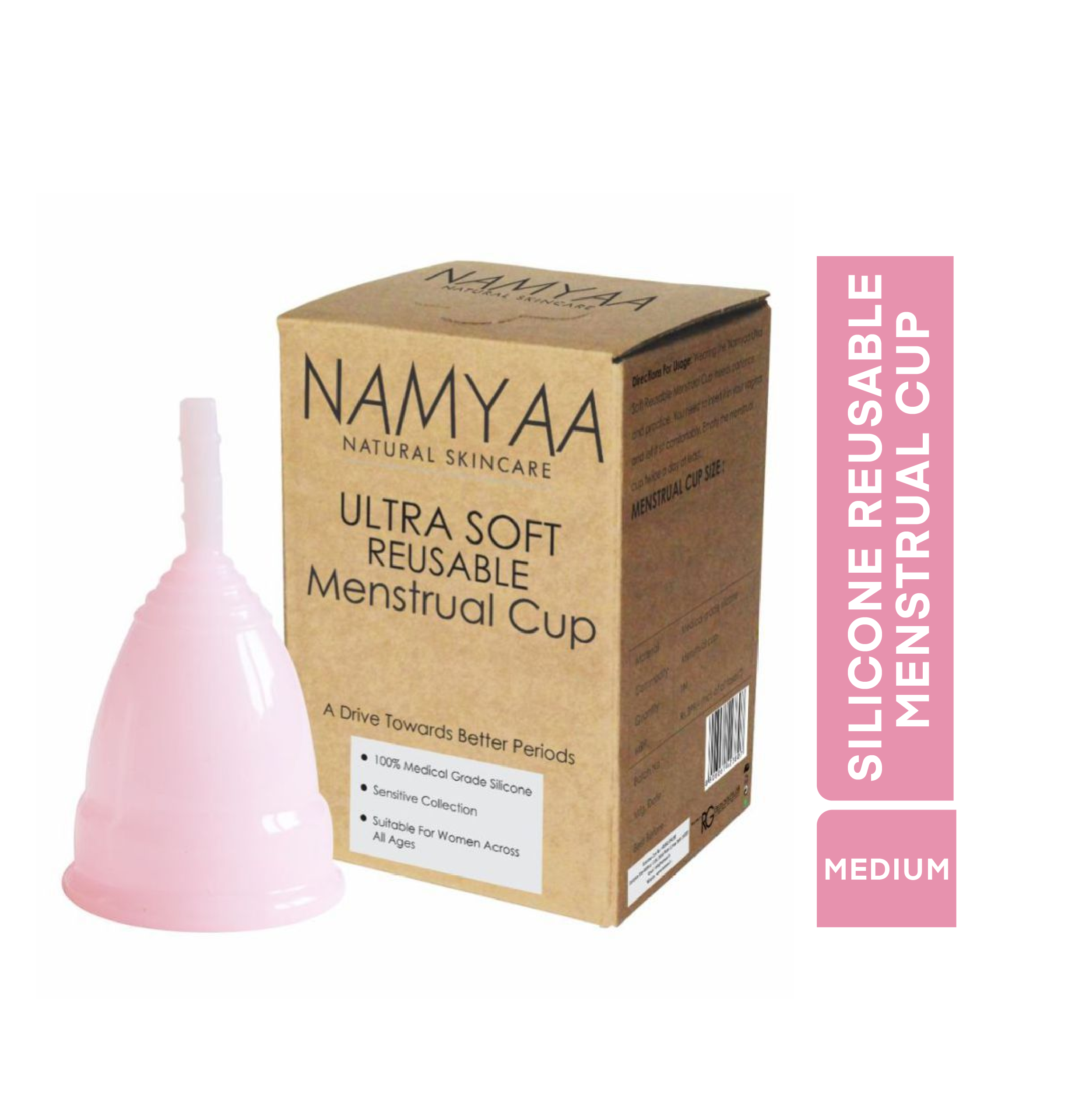 Namyaa Ultra Soft Medium 100% Medical Grade Silicone 1 Reusable Menstrual Cup Medium