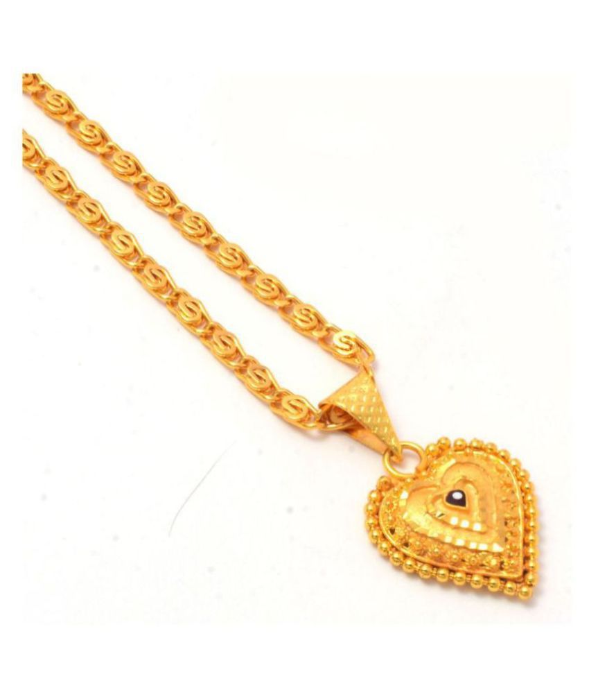 Jewar Mandi New Design Gold Plated Locket/Pendant with Link Chain Daily use for Men, Women & Girls, Boys