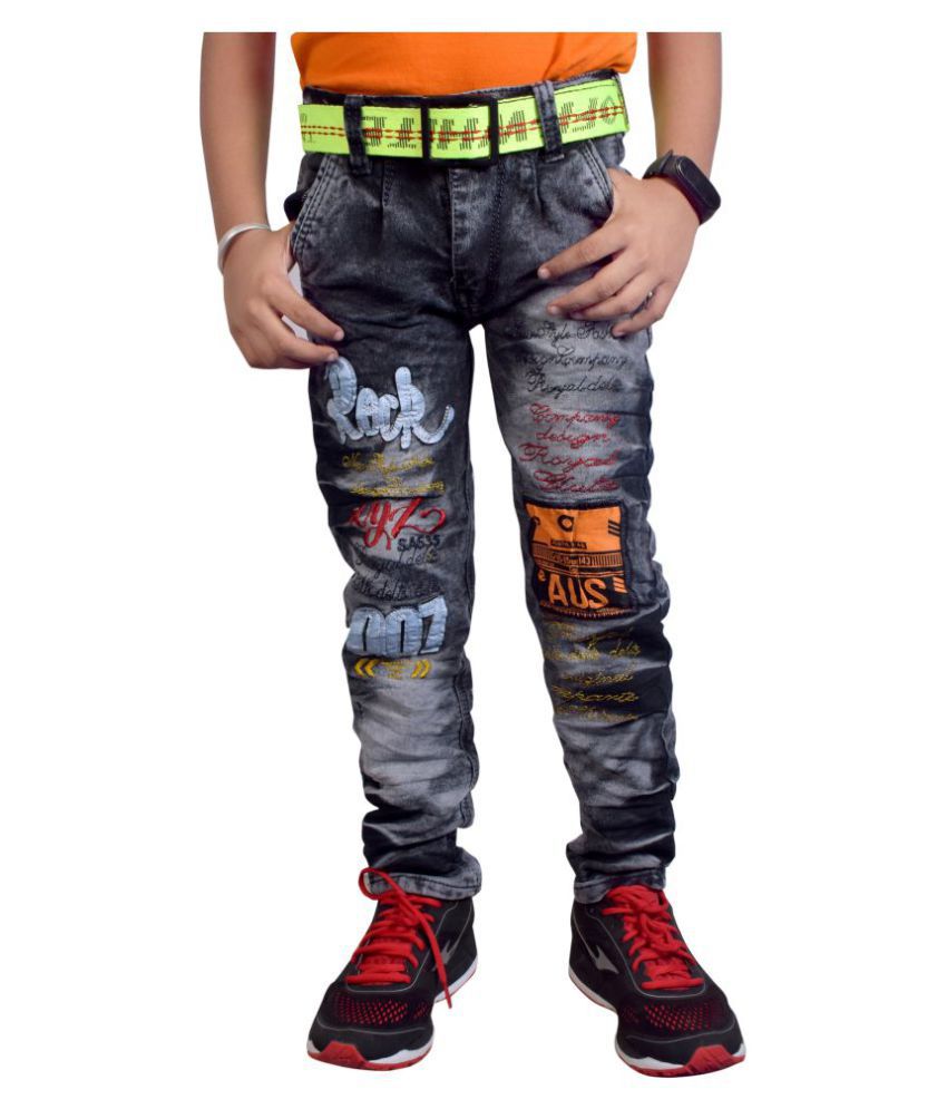     			KUNDAN Boy's Black Regular Fit Jeans ( Pack of 1 Jeans )