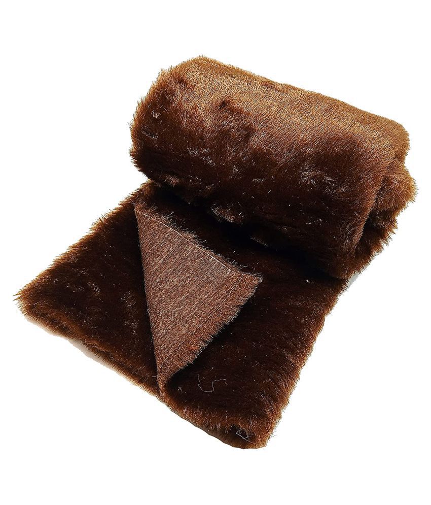     			PRANSUNITA Super Soft Dark Brown Fur Cloth, Size 38" x 32", Hair Length 2 cm, Used for Dresses, Home Furnishing, Soft Toys Making, Jackets Etc (Dark Brown)