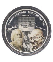 100 Years of Mahatma Gandhi's 1st Meeting with Rabindranath Tagore Commemorative Coin