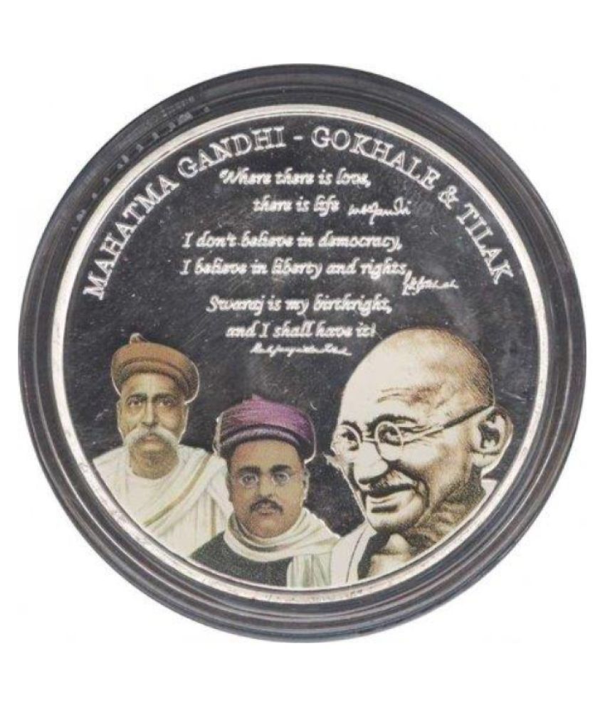     			Mahatma Gandhi with Gokhale and Tilak Medallion Rare Coin