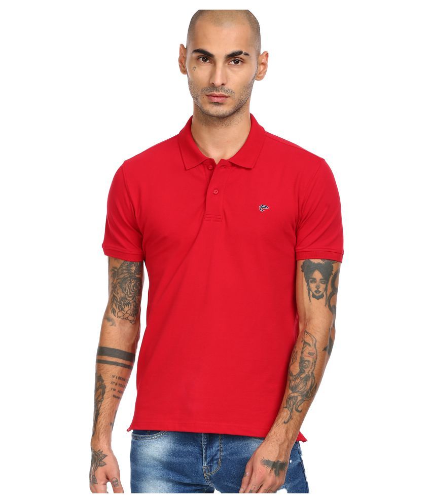     			Ruggers Pack of 1 Cotton Regular Fit Solid Half Sleeves Men's Polo T Shirt ( Red )