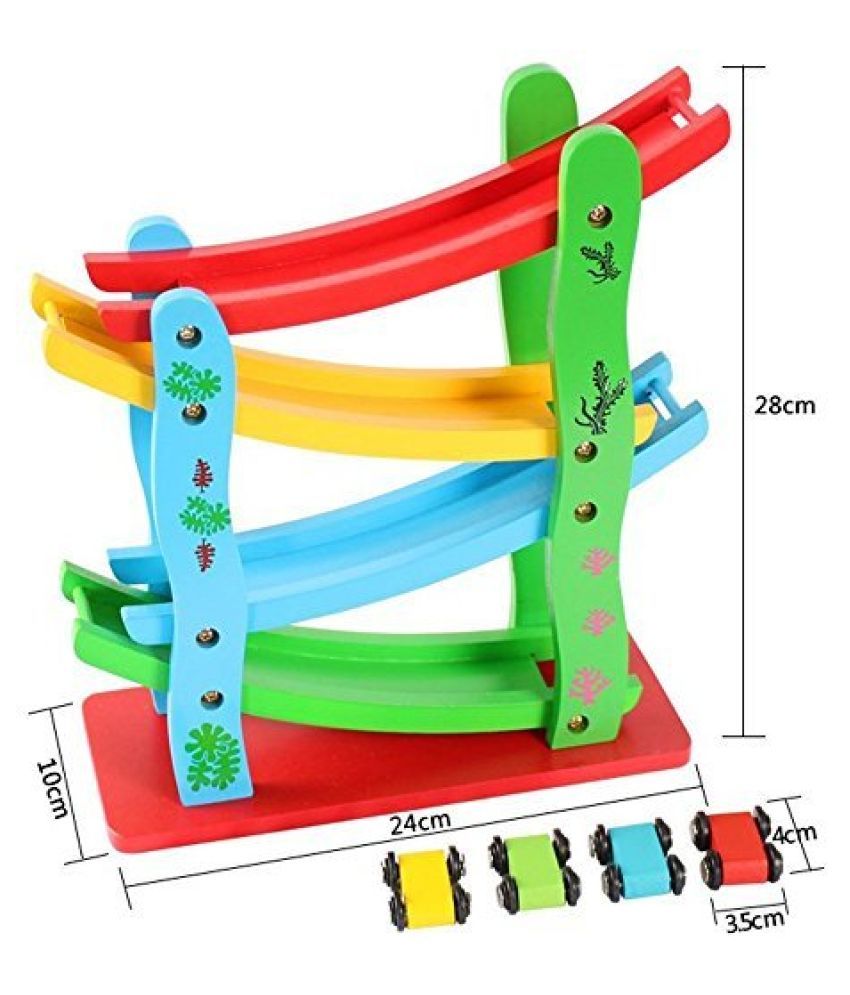 Toyshine Wooden Ramp Race Track Car Set Toy, MultiColor Buy Toyshine