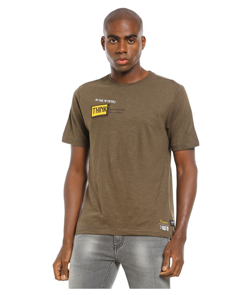     			Colt Cotton Brown Solids T-Shirt Single Pack