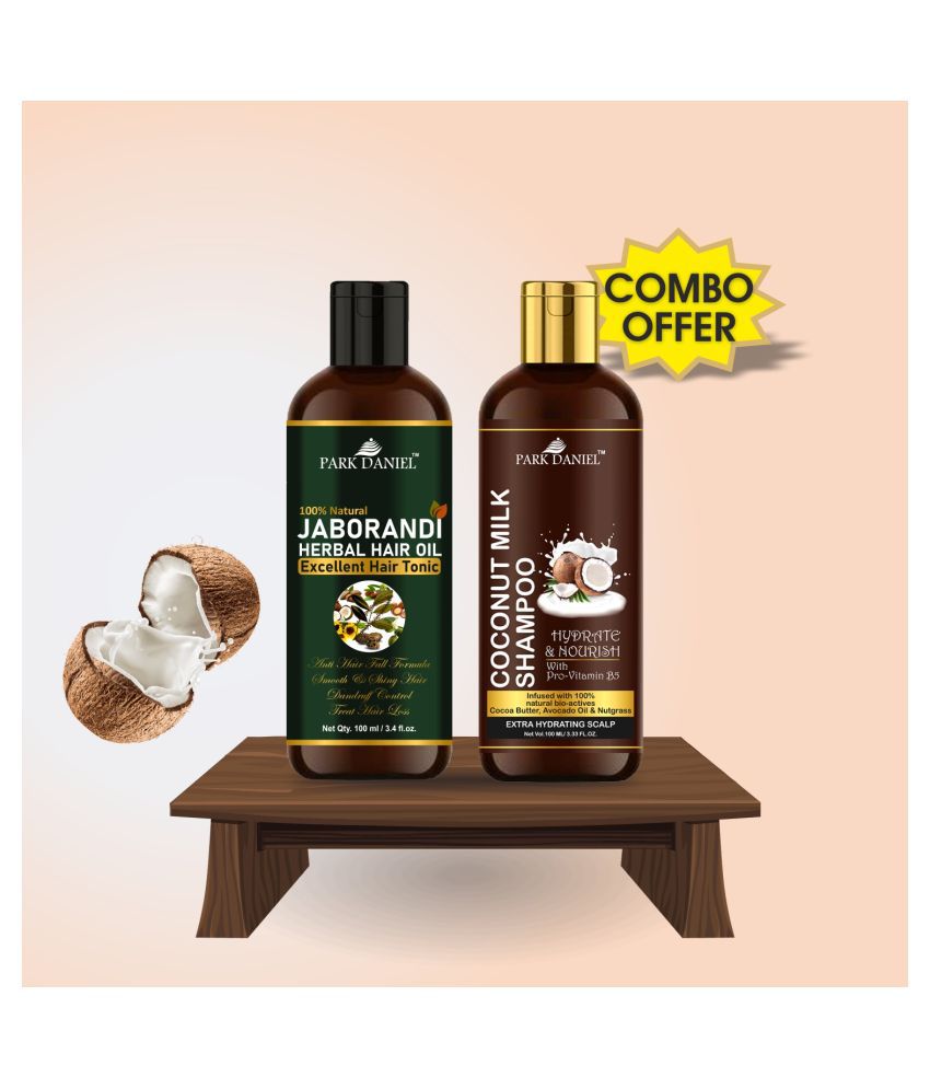 Park Daniel Jaborandi Hair Oil & Coconut Milk Herbal Shampoo 200 mL Pack of  2: Buy Park Daniel Jaborandi Hair Oil & Coconut Milk Herbal Shampoo 200 mL  Pack of 2 at