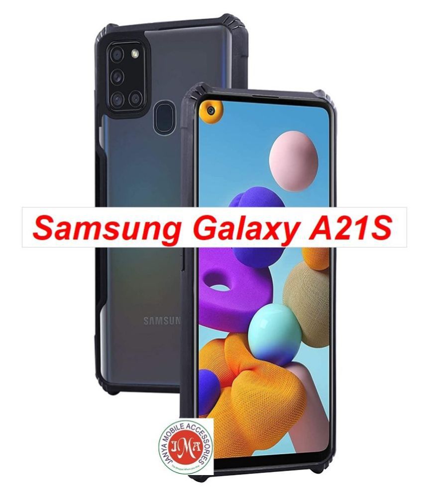     			Samsung Galaxy A21S Shock Proof Case JMA - Transparent Slim Hybrid TPU Bumper Case