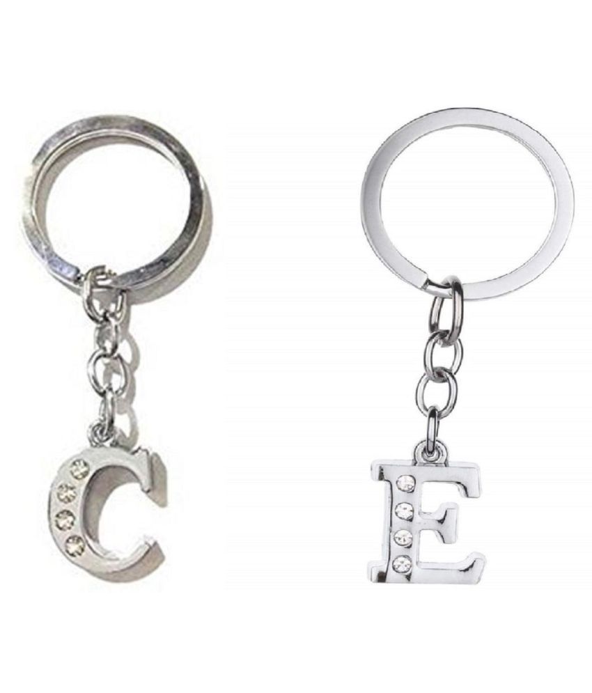     			Americ Style Combo offer of Alphabet ''C & E'' Metal Keychains (Pack of 2)