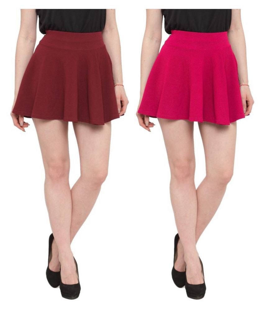     			N-Gal Cotton Skater Skirt - Multi Color Pack of 2