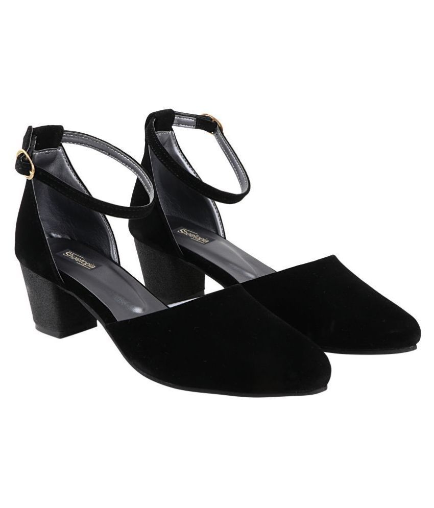     			Do Bhai - Black Women's Block Heels