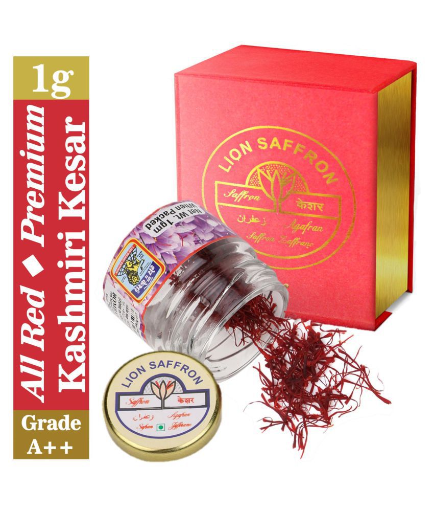     			Lion Brand Saffron Grade A++ Kashmiri Kesar With Gift Box All Red Mongra Saffron 1gm