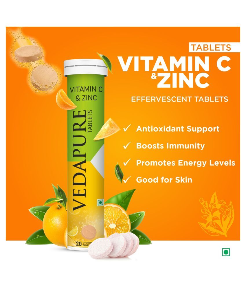 VedaPure Naturals Vitamin C Effervescents 1000 mg Vitamins Tablets Pack ...