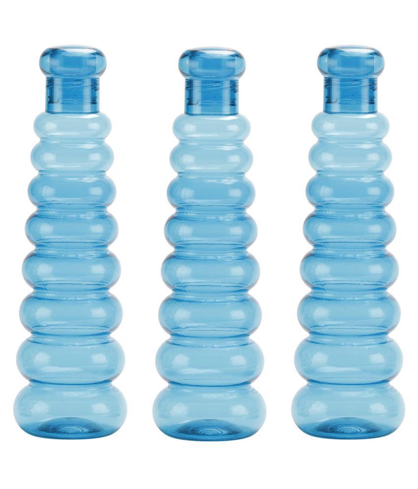     			Oliveware Premium Plastic Water Bottle, 1L, Set of 3, Blue