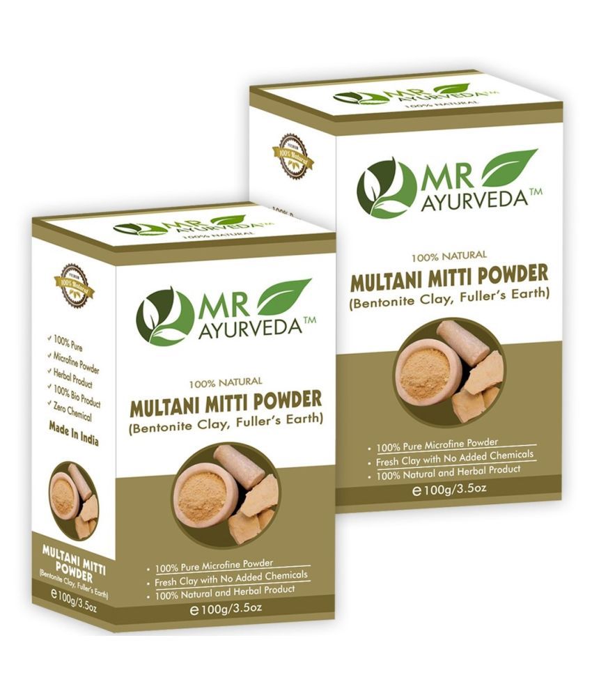    			MR Ayurveda 100% Herbal Multani Mitti Powder for Skin Face Pack Masks 200 gm Pack of 2