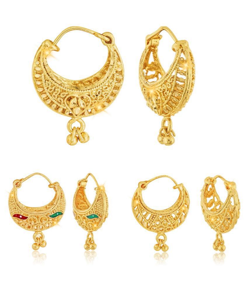     			Vighnaharta Sizzling Fancy Alloy Gold Plated Stud and Chandbali Earring Combo set For Women and Girls  Pack of- 3 Pair Earrings- VFJ1137-1137-1139ERG