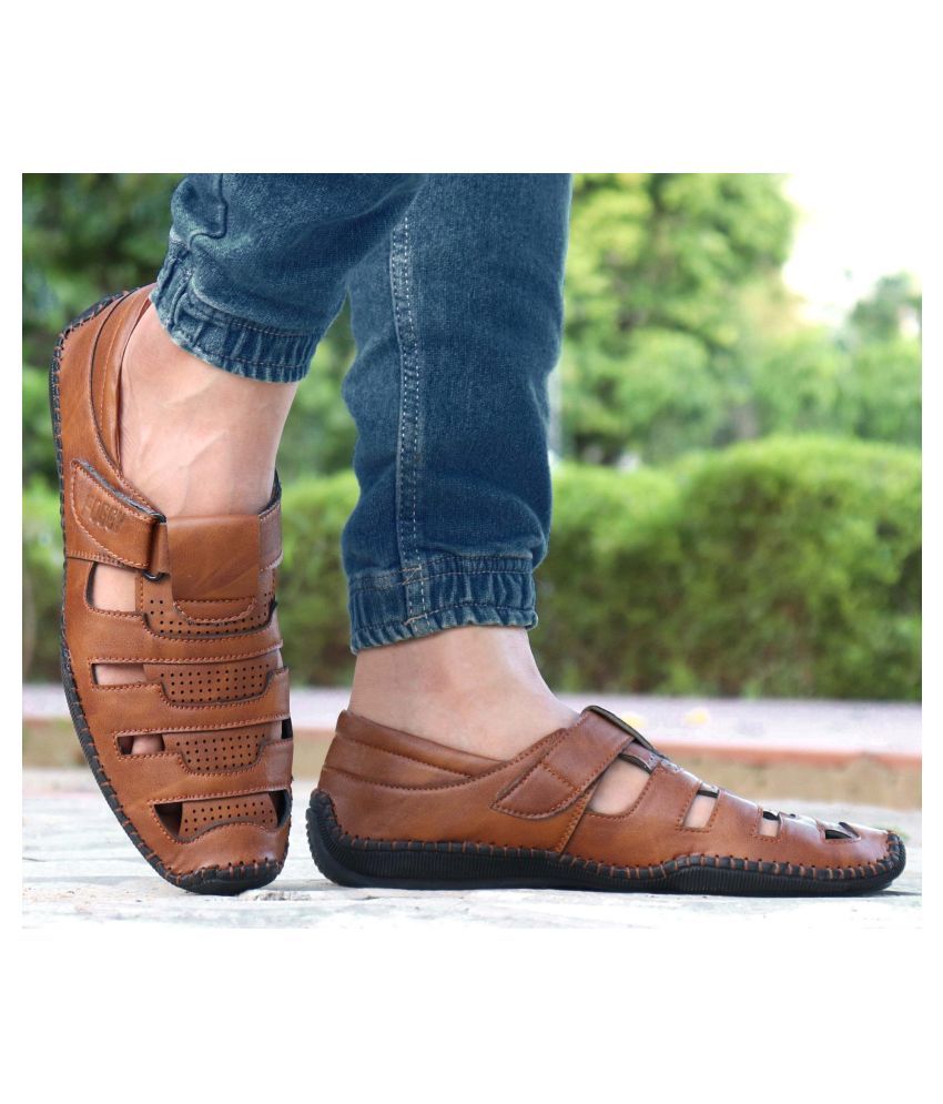     			FOGGY - Tan  Men's Sandals