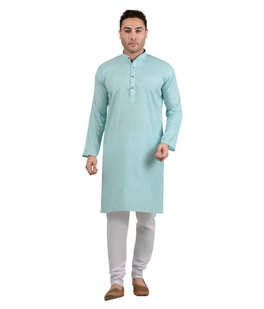     			Maharaja Dark Green Polyester Blend Kurta Pyjama Set