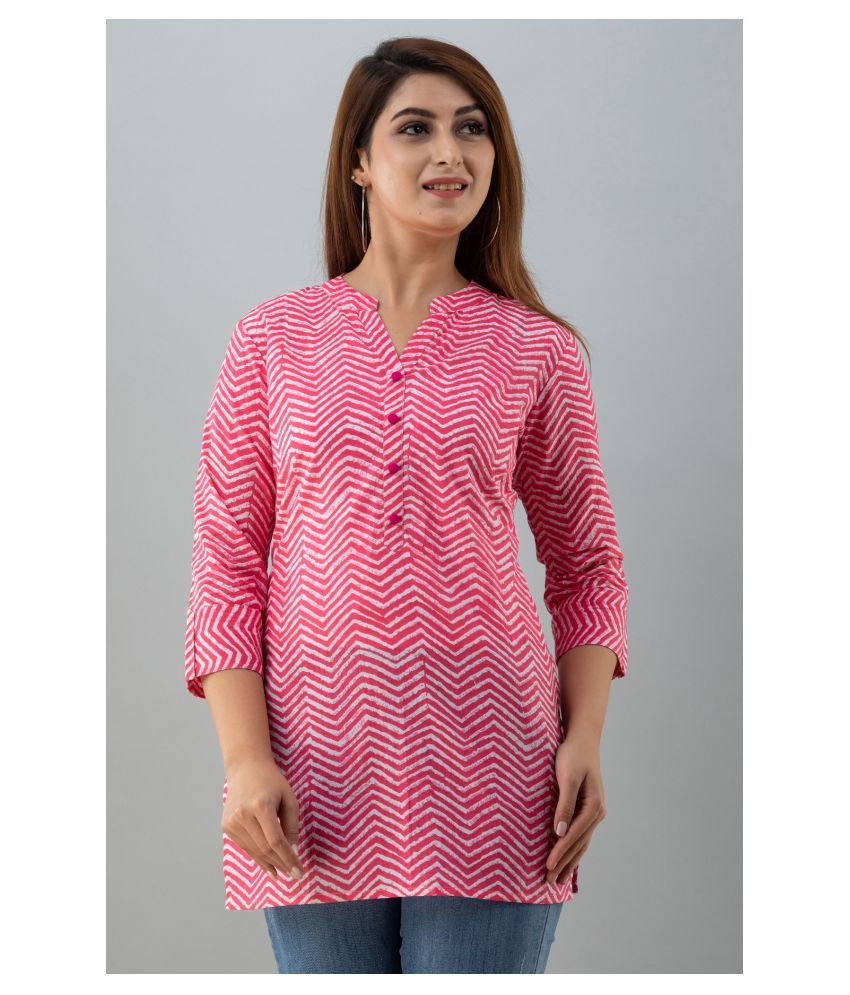     			FabbibaPrints Cotton Blended Tunics - Pink