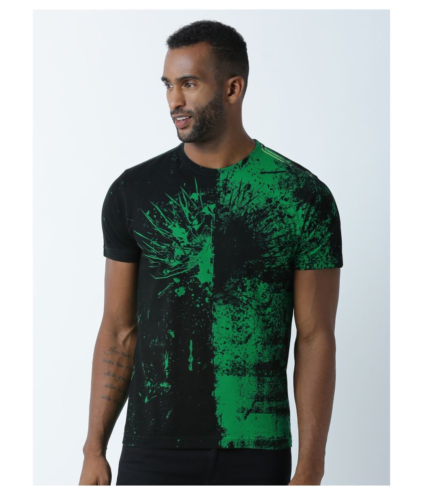     			Huetrap cotton Green Printed T-Shirt Single Pack