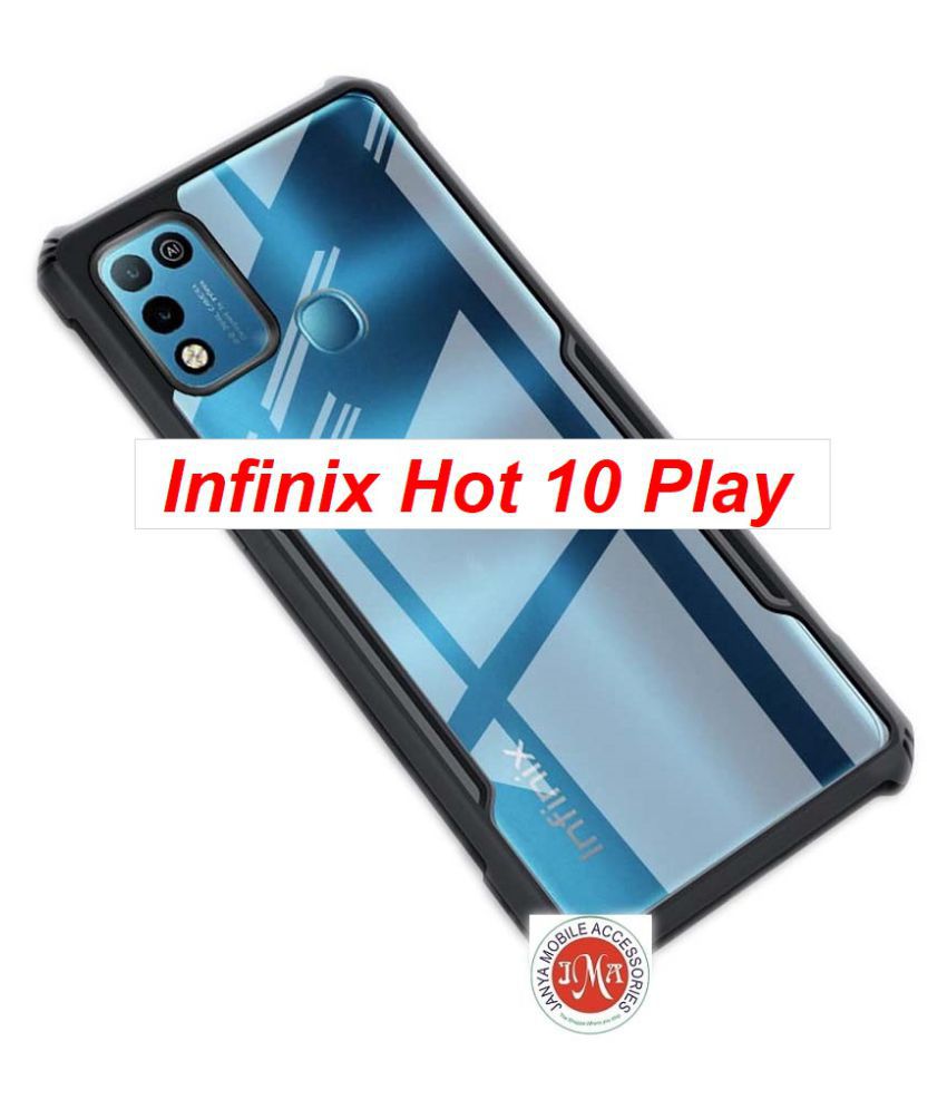     			infinix Hot 10 play Shock Proof Case JMA - Transparent Hybrid TPU Bumper Case