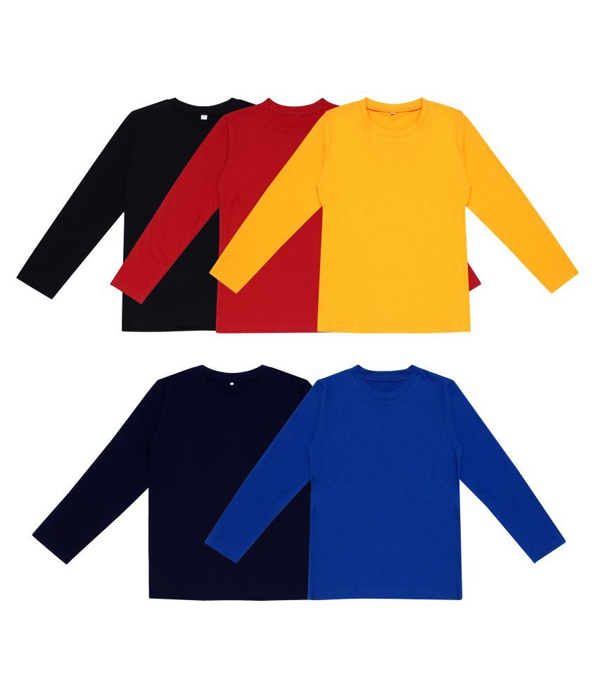     			Diaz Boys/Girls Cotton Full Sleeves T-shirt combo pack of 5