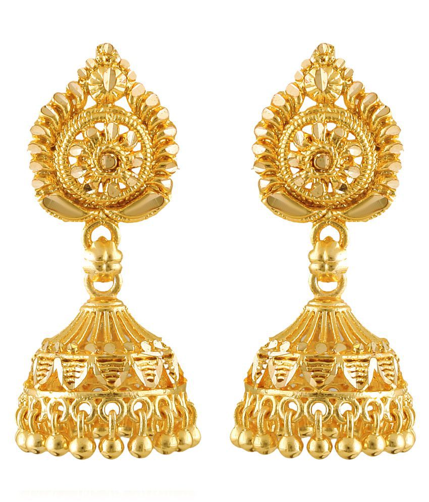     			Vighnaharta Allure Beautiful Gold Plated Screw back alloy Jhumki Earring for Women and Girls  {VFJ1413ERG}