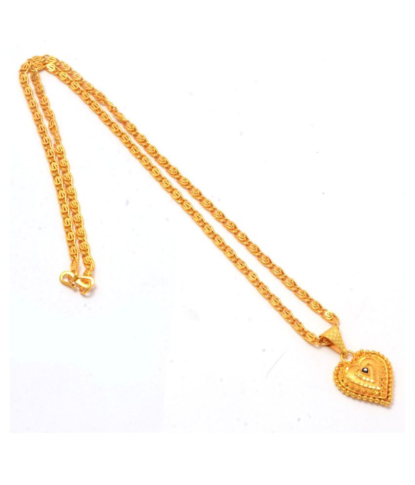     			Jewar Mandi New Design Gold Plated Locket/Pendant with Link Chain Daily use for Men, Women & Girls, Boys