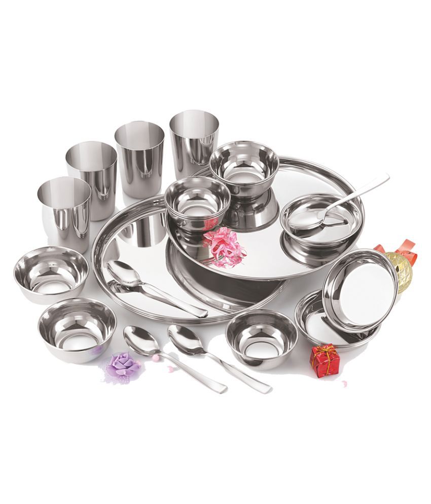     			Neelam DDNS024P Stainless Steel Dinner Set of 24 Pieces
