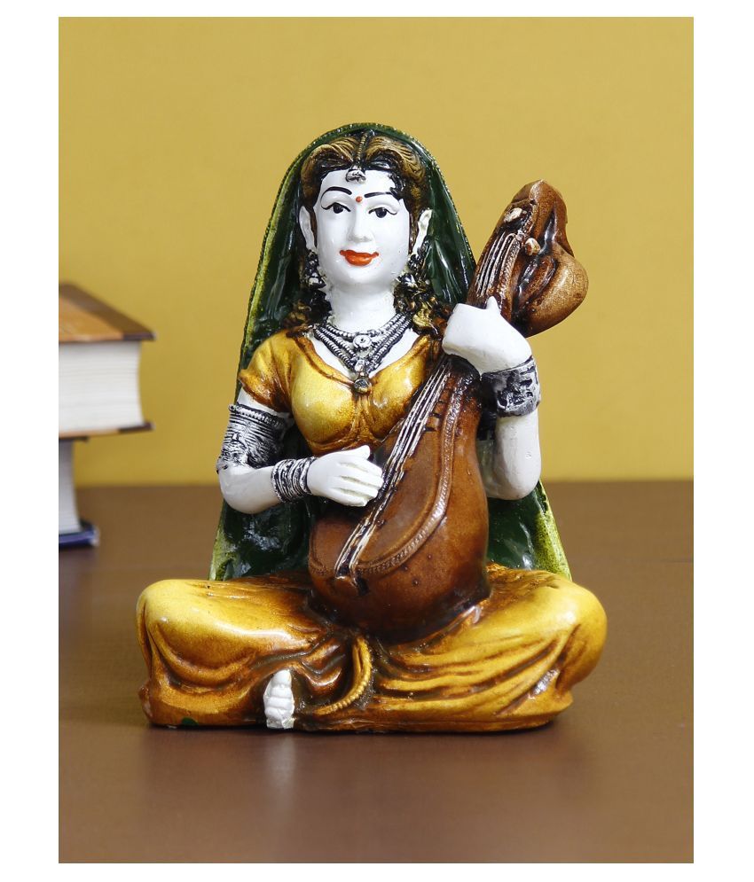     			eCraftIndia Orange Polyresin Figurines - Pack of 1