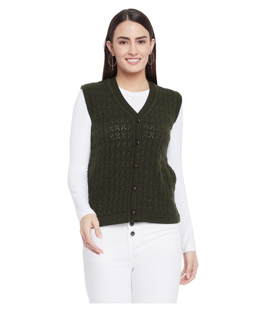     			Clapton Acrylic Green Buttoned Cardigans - Single