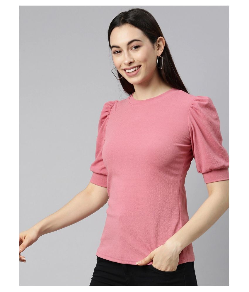     			Selvia Cotton Blended Regular Tops - Pink Single