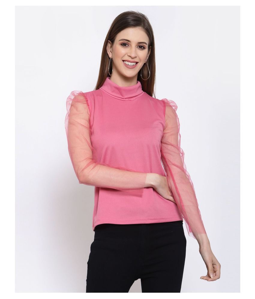     			Selvia Cotton Blended Regular Tops - Pink Single