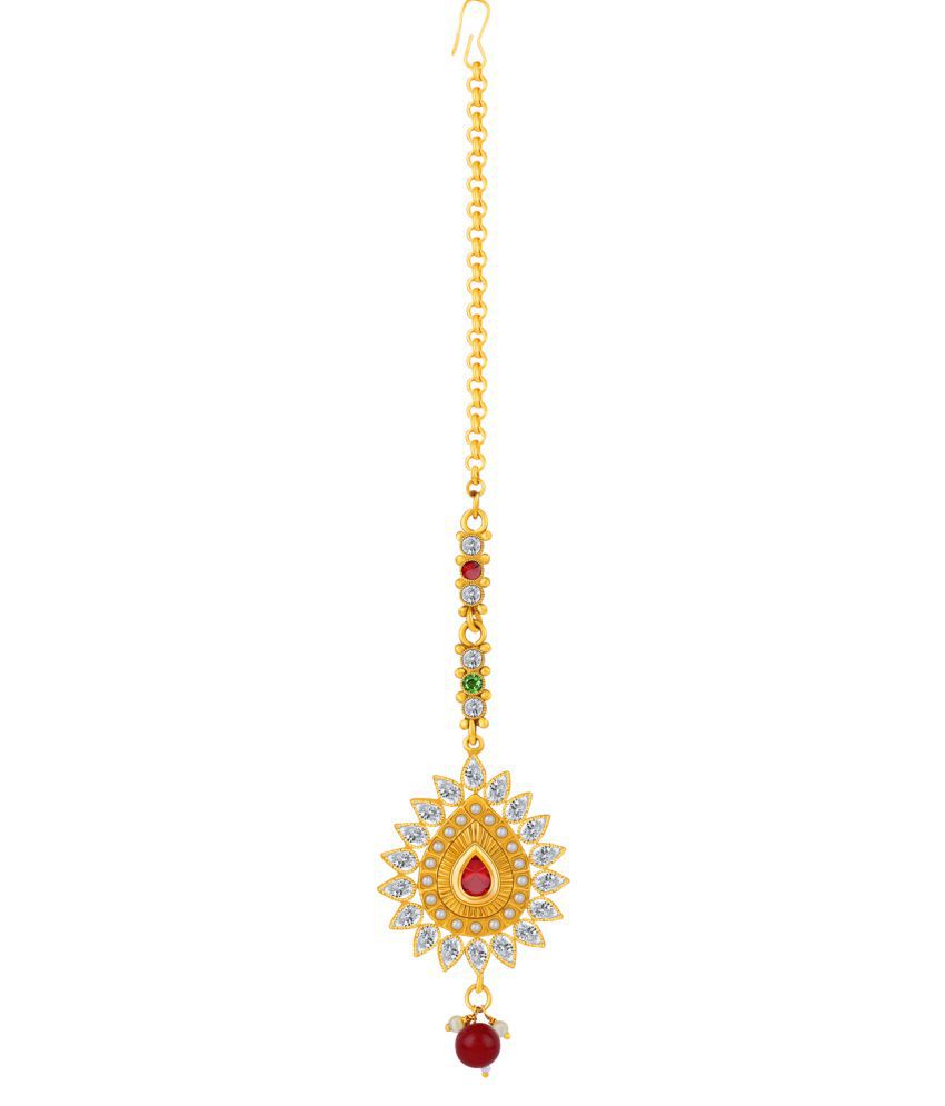     			Traditional Gold Plated Kundan Style Maang Tikka Jewellery For Women Girl