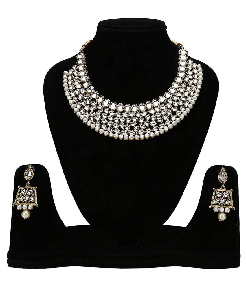     			YouBella Jewellery Sets for Women Gold Plated Kundan Traditional Necklace set for women Jewellery set with Earrings For Girls and Women