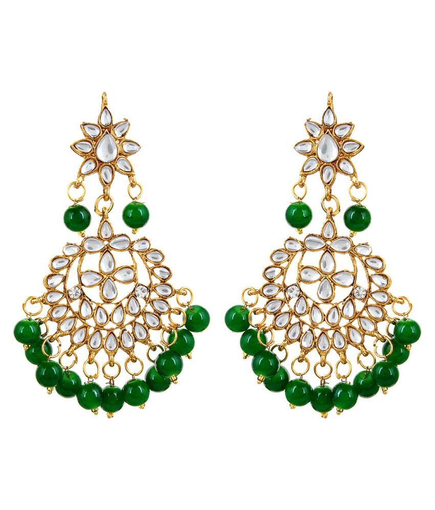     			YouBella Jewellery Sets for Women Gold Plated Kundan Wedding Bridal Necklace Jewellery Set with Earrings for Girls/Women (Green)