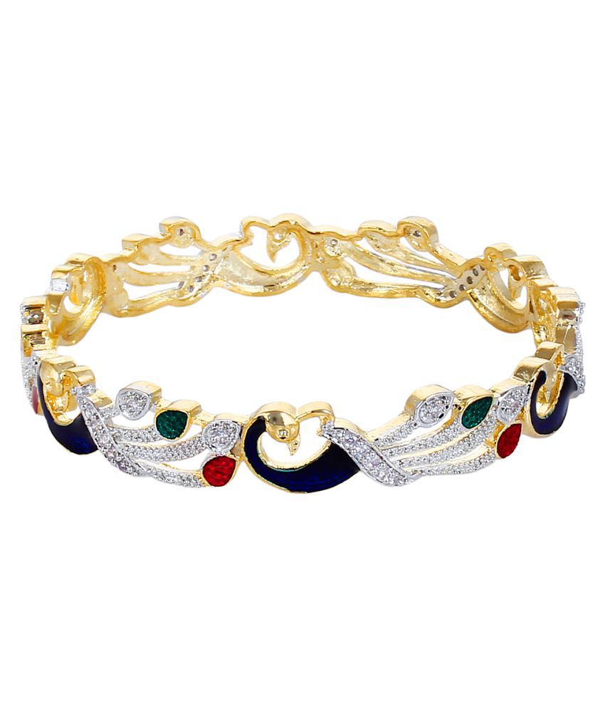     			YouBella Stylish Traditional Jewellery American Diamond Bangle Set for Women (Multi-Colour)(YBBN_8806)