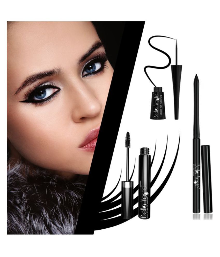     			Bella Voste Mascara Eyeliner & Kajal Combo Mascara Black Pack of 3