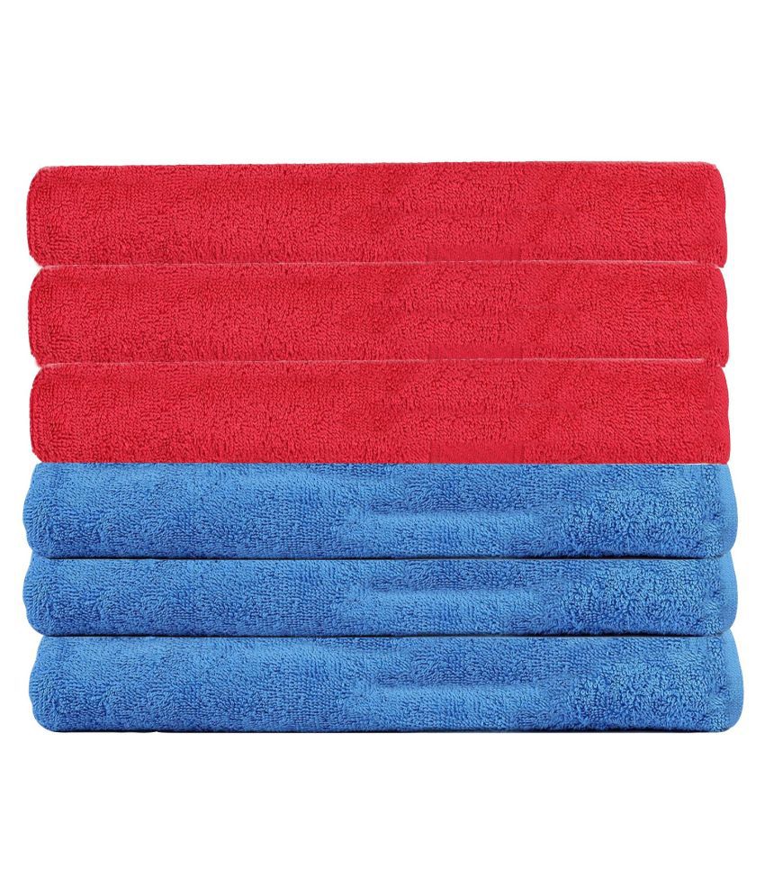 HOMETALES Microfiber Cleaning Cloth- 6 pcs - 40X40cm. 3 pcs red, 3 pcs. Blue