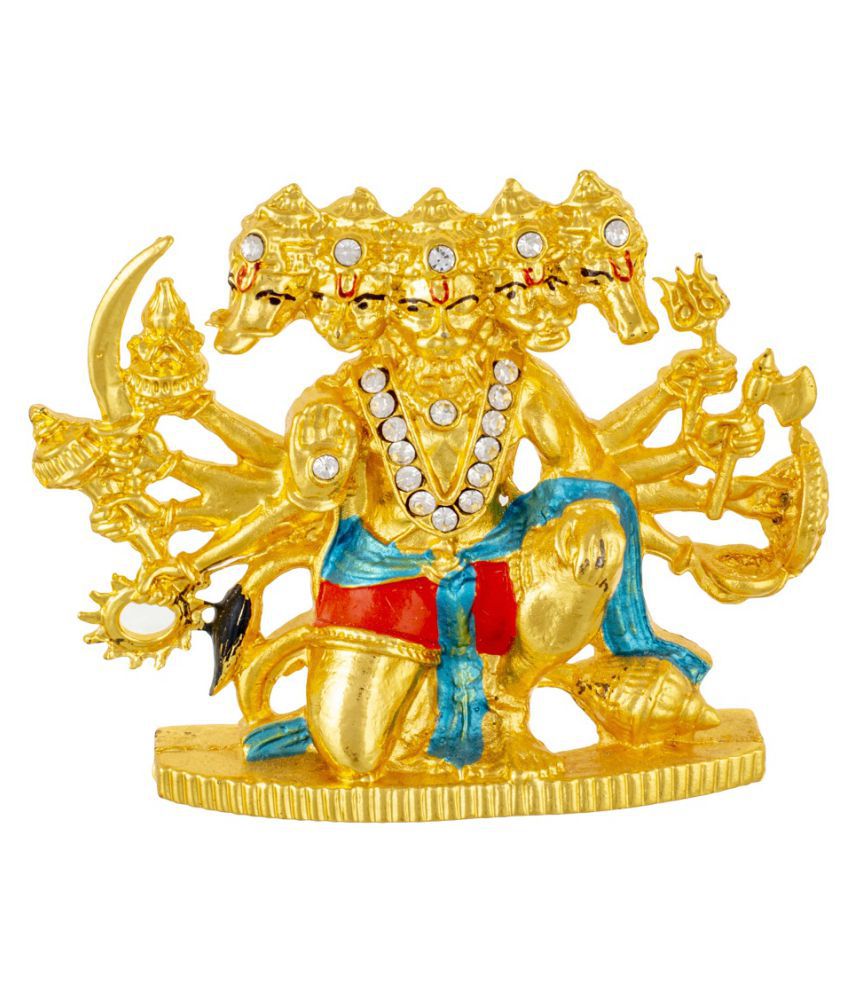    			Paystore Panchmukhi Hanuman Metal Idol, Oval Shape, Metal Made, Size Aprox 6cm and 120g, Pack of 1 Panchmukhi Hanuman Idol in Box