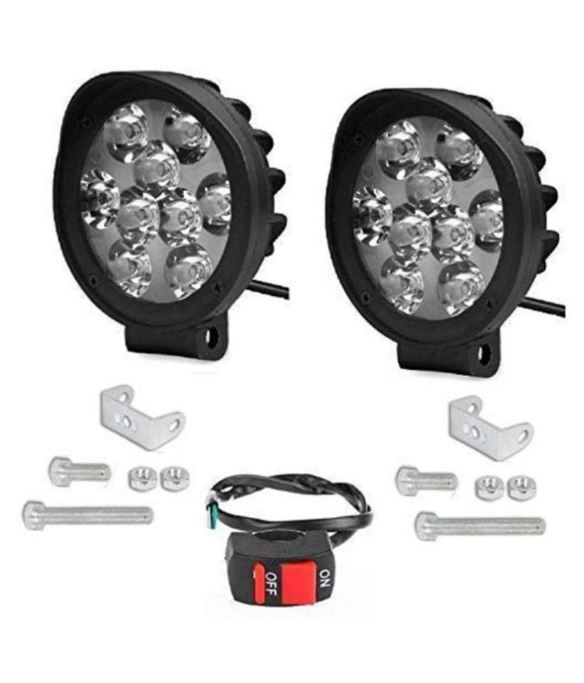 Universal High Power 9 LED Small Fog Light - White (4.5 Watt, 55 x 67 x 45mm) Suitable For Bike, Car, Jeep, SUV, ATV, Mini Truck, Bus, Tractors | Helps Safe Ride in Poor Weather Roads