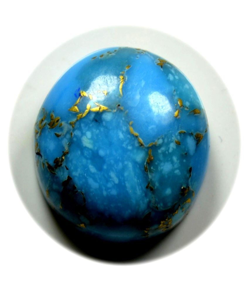 Real 6.25 Ratti 5.68 Carat Copper Turquoise Gemsotone Firoza Round For Astrological Use
