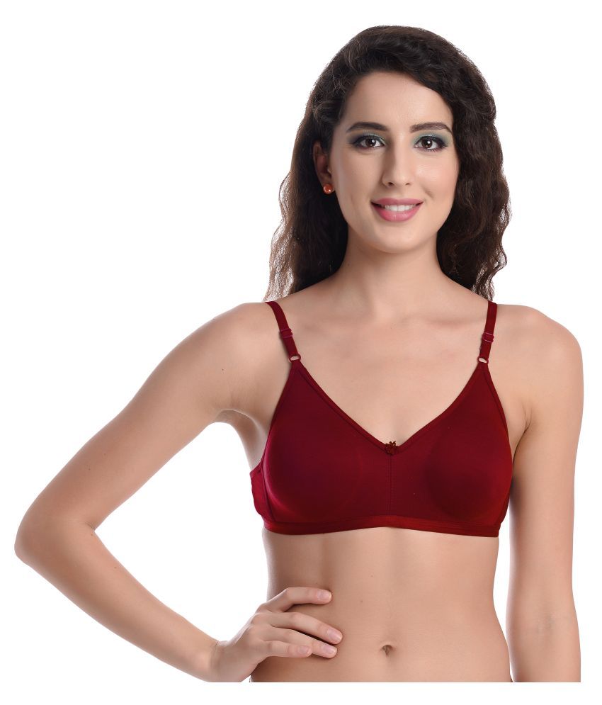     			Madam Cotton T-Shirt Bra - Maroon Single