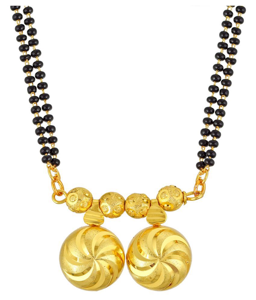Ambika Gold Plated Vati Mangalsutra With Double Beaded Chain For Women