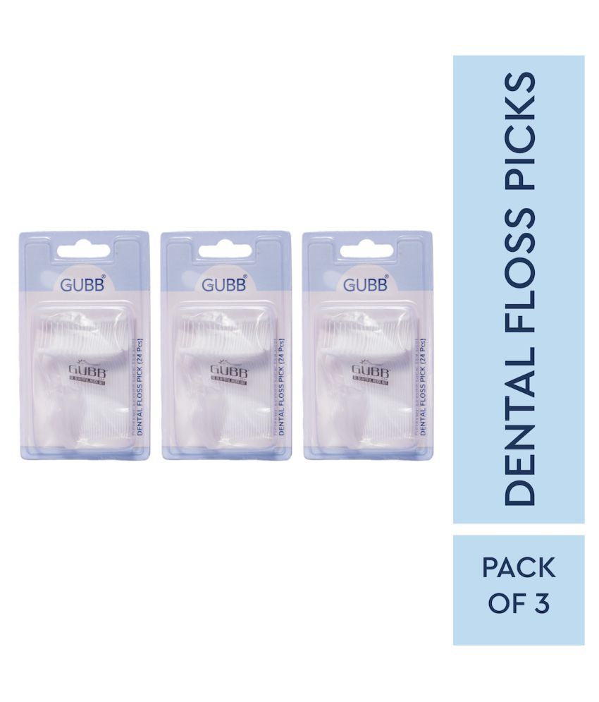     			Gubb Dental Floss Pick With Handle Floss Pick 72 Pcs Pack of 3