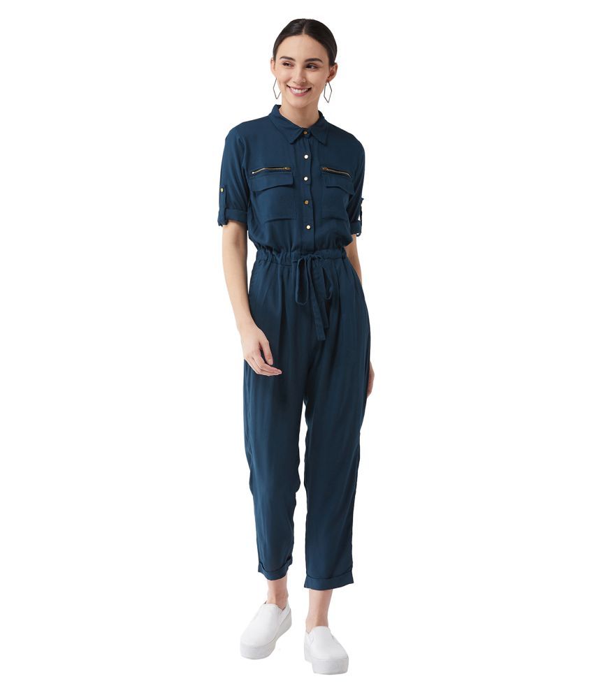     			Miss Chase Blue Rayon Jumpsuit -